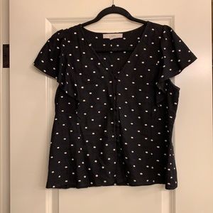 Polka Dot Ruffled Blouse